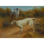 English School (20th century) Setters on the Dunes oil on board,