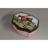 A 19th century enamel commode shaped snuff box,