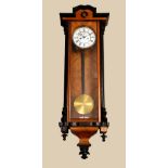 A 19th century walnut and ebonised Vienna regulator wall clock, 16.