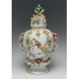 An early Derby ovoid frill potpourri vase and cover,