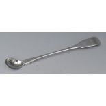 A late 19th century Canadian silver Fiddle pattern condiment spoon, marked Savage George Savage,