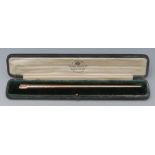 A 9ct gold quill pen, by S Morden and Co, retailed by Mappin and Webb,