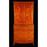 A George III mahogany secretaire cabinet,