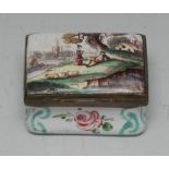 A George III South Staffordshire enamel rectangular snuff box,