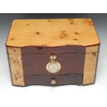 A large Cigar Master burr maple commode fronted humidor,