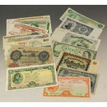 A collection of Foreign banknotes: including Ireland 10/- 1968, eleven £1 1975/76 A/unc.