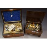 A late 19th century Tunbridge style jewellery box,