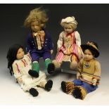 Four Norah Wellings type costume dolls