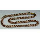 A 9ct rose gold curb link chain, 36.