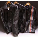 Fashion - a Vintage black leather bikers jacket,