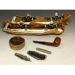 A pair of vintage 1930's ice skates; a Croisdale, Leeds, pocket knife; others (3); an L & Co,