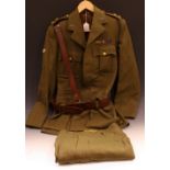 A late WWII Tank Regiment Officer's uniform, lapel badges,