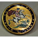 An enamelled yellow metal St George brooch