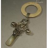 A hallmarked silver novelty child's rattle,