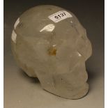 A rock crystal model of a skull,