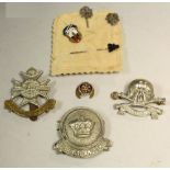 A military cap badge, Staunch and True, others, Notts and Derby Sherwood Foresters,