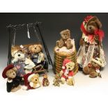 A Boyd's Bears Auntie Lavonne Biggenthorpe, labels and stand; a Boyd's Bears Albert Quinapple,