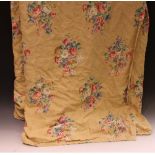 Textiles - large vintage Sanderson floral linen curtain