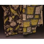 Textiles - 1950's Bark cloth curtains,