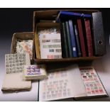 Stamps - nine albums and two boxes of loose stamps, world, GB sheets,