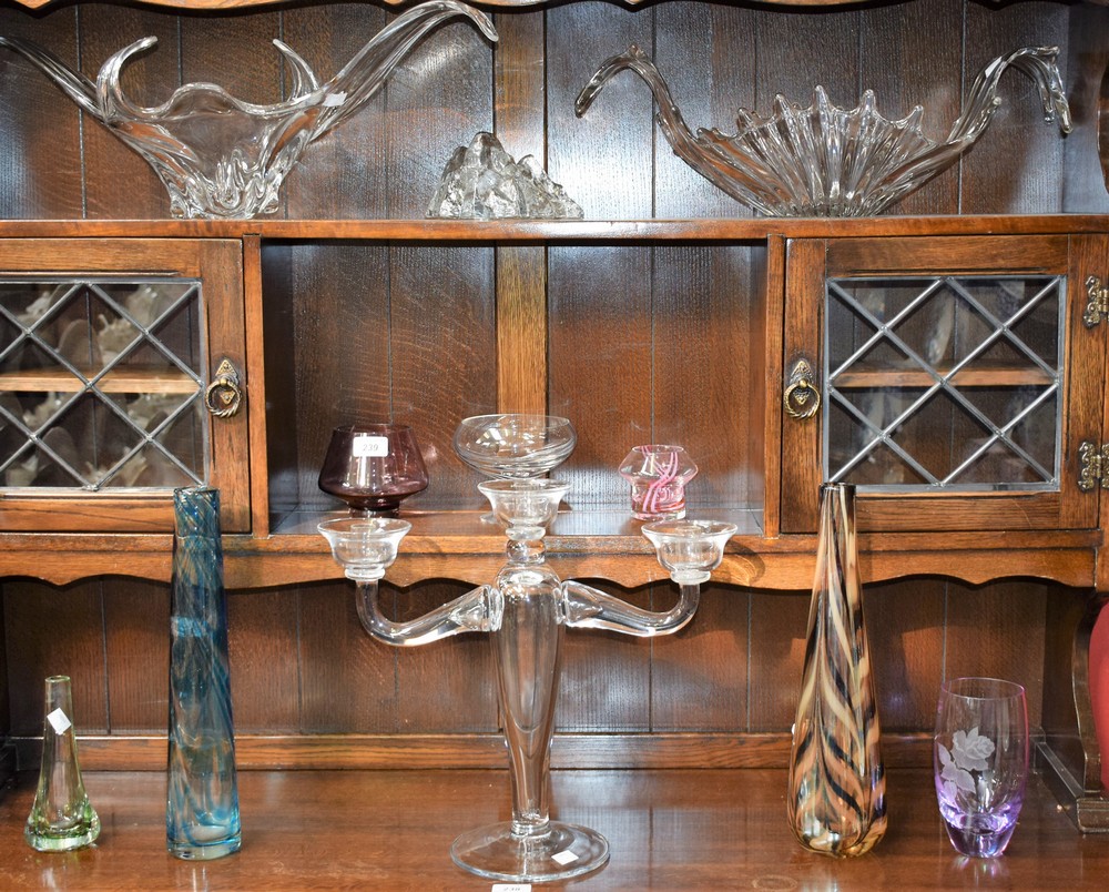 Glassware - a Caithness squat vase, On The Wing; others,