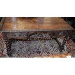 A Victorian oak Country House partners' desk,