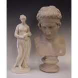 A Parian figure, of a classical maiden, scantily dressed, 39cm high; another,