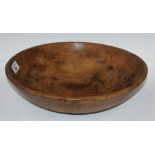 Treen - a 19th century sycamore dairy bowl,