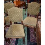 A set of six late Victorian/Edwardian Marsh, Jones, Cribb & Co dining/side chairs,