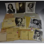 Autographs and printed collectors club issue photographs inc Bette Davis, Mala Powers,