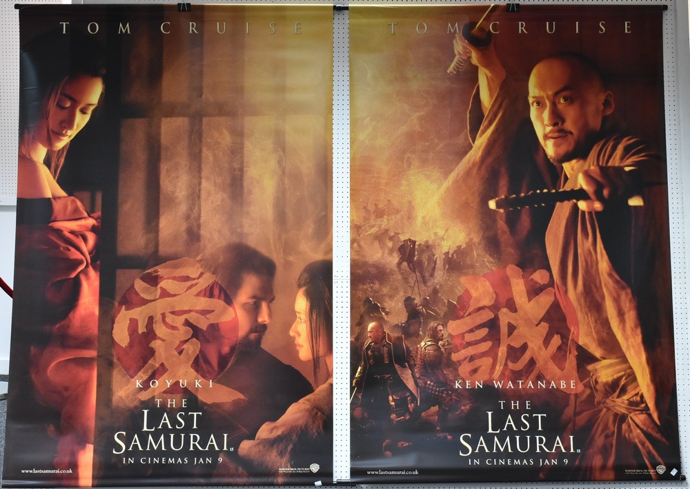 Cinema lobby posters, Minority Report, 272cm x 151cm; The Last Samurai x 2,