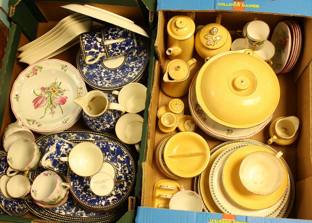 Ceramics - Coalport blue and white dinner and tea ware, including cups, saucers, side,