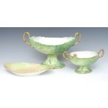 A Wedgwood creamware two handled leaf comport,