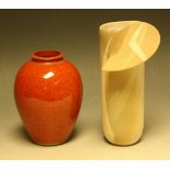 Studio Pottery - a stoneware ovoid vase, in the manner of D K Wren,
