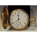 A 9ct gold full hunter pocket watch