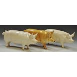 A Beswick model, of a boar, Ch. Wallboy 53', no. 1453A; a simialr sow, 'Ch. Wallqueen 40', no.