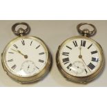 Two Victorian silver pocket watches, c.