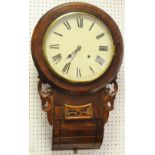 An American 19th century mahogany wall clock,