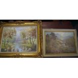 English School, (19th Century) Path by the River, indistinctly signed, framed;R Cochrane,