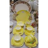 A Royal Winton Briar pattern part tea service, including tea cups, saucers,