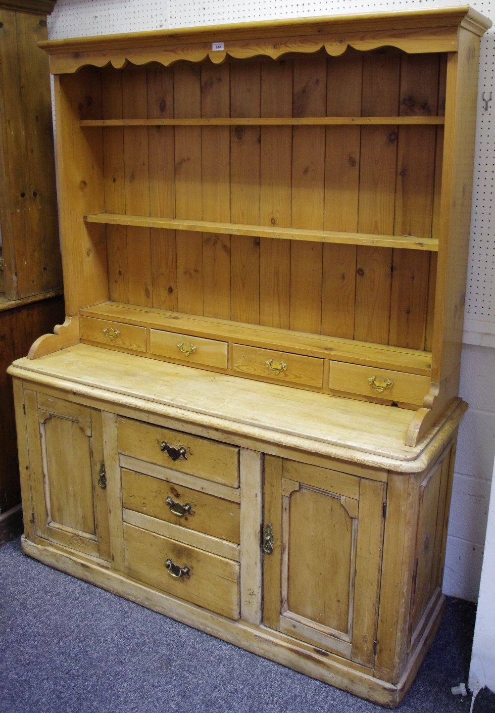 A Victorian farmhouse pine dresser (later top)