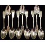 Eight George IV and early Victorian silver teaspoons hallmarked Newcastle inscribed with 'J'