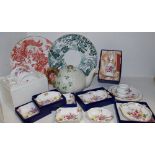 Royal Crown Derby Posies, a Belleck Shamrock teapot; others,