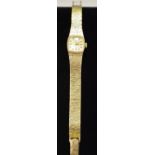 A lady's 9ct gold Omega with 9ct strap