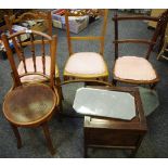 A J*J Kohn Bentwood chair; a mahogany bedroom chair; three 1930/40's wall mirrors;
