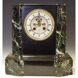 A Victorian slate marble clock,