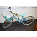 A Pendleton classic blue bicycle with basket