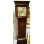 A George III oak long case clock carcass with later dial