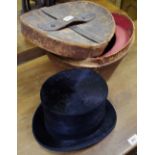 A Victorian leather top hat box;