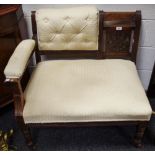 A late Victorian Eastlake design bustle bench/seat,